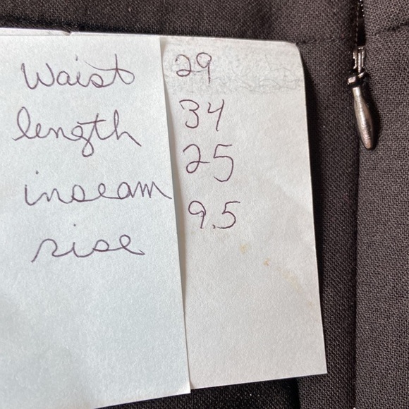 J Crew black slacks with side zipper and darts for trim silhouette. Creased. - Picture 10 of 10